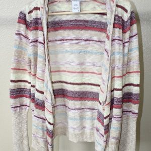 American Rag Stripped Cardigan Sweater With Hood